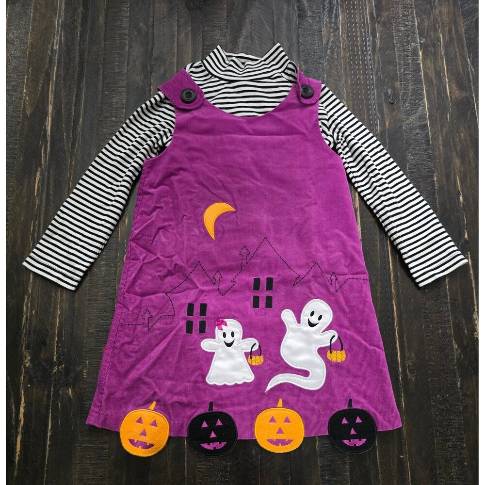Bonnie Jean Corduroy Girls 4T Halloween Overall Dress/Shirt Set